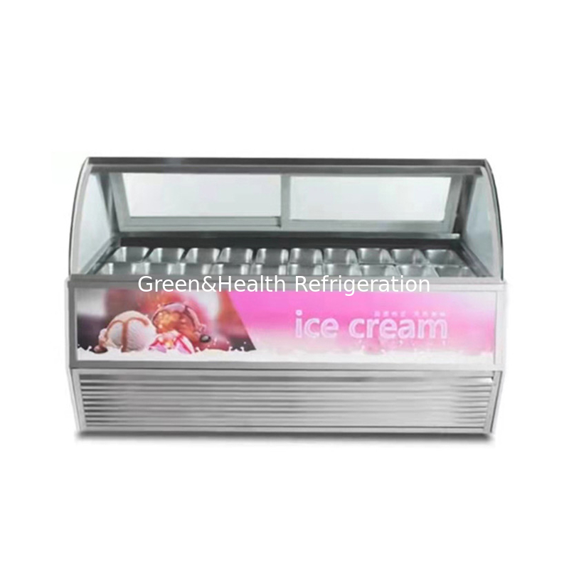 10/12/14/16/18 Panelas Gelato Freezer Blue Hard Ice Cream Display Freezer