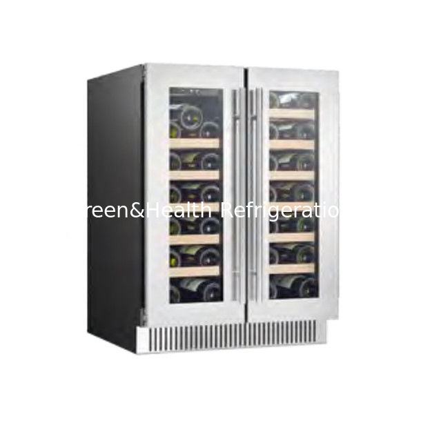 Certificado ETL Economia de espaço Frigorífico de aço inoxidável de zona dupla Para armazenamento de cerveja de vinho