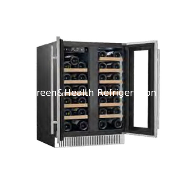 Certificado ETL 110V/60Hz Cabine de Refrigerador de Vinho de Porta Dupla de Vidro com Refrigerante R600
