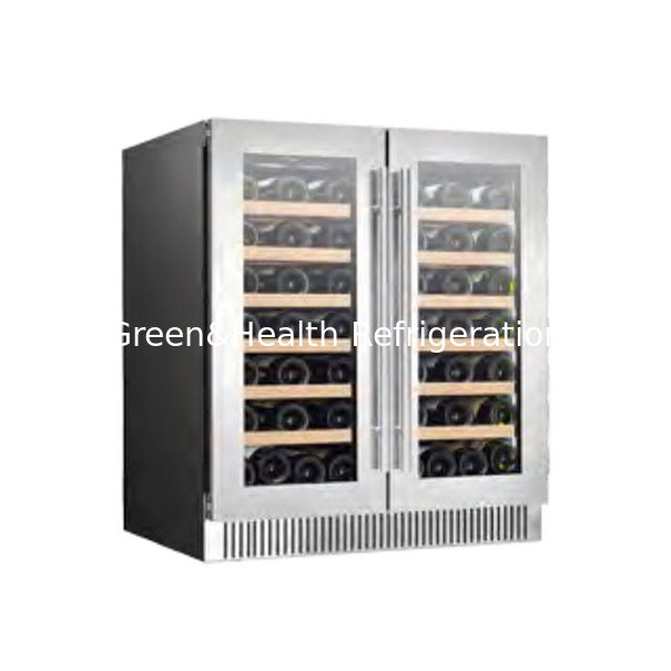 Certificado ETL 110V/60Hz Cabine de Refrigerador de Vinho de Porta Dupla de Vidro com Refrigerante R600
