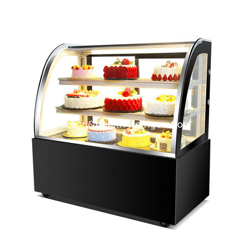 Armário de padaria de luz LED Chiller de exibição de bolo com roda de movimento fácil