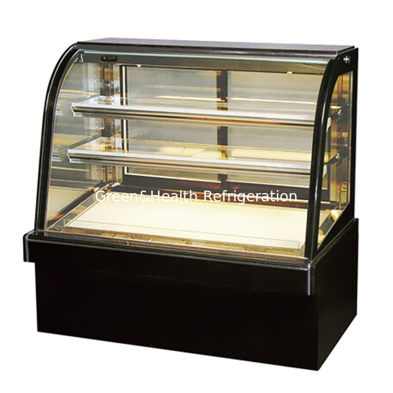 Armário de padaria de luz LED Chiller de exibição de bolo com roda de movimento fácil