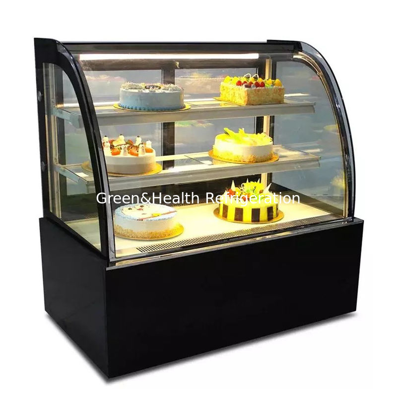 Armário de padaria de luz LED Chiller de exibição de bolo com roda de movimento fácil