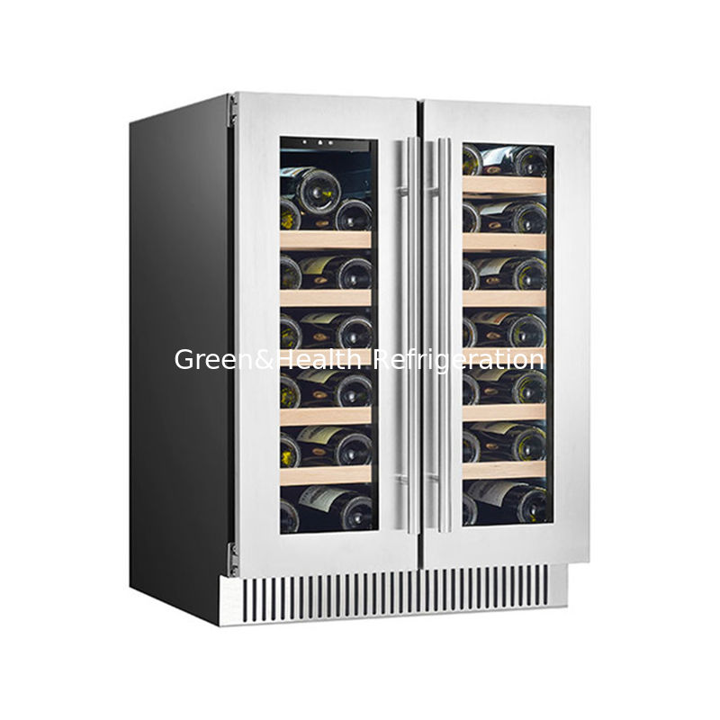 Certificado ETL Moda Zona Dupla SS Porta Dupla de Vidro Refrigerador de Vinho Vermelho Com 180L 68 garrafas