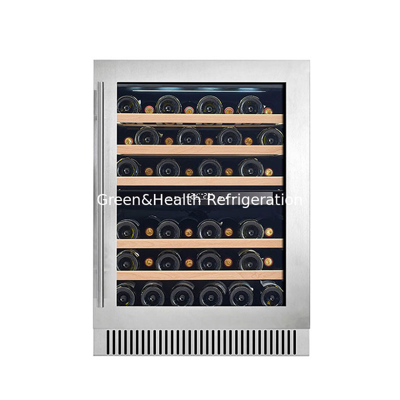 Refrigerador eletrônico da exposição de vinho da temperatura do certificado ETL com porta de vidro e material arquivando de madeira
