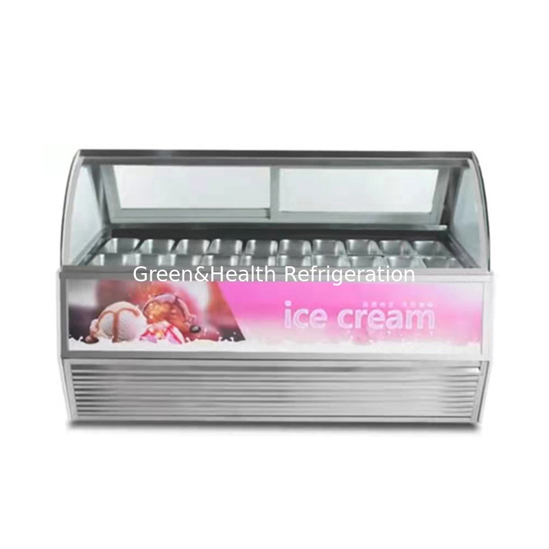 Color e tamanho personalizáveis gelado gelado display congelador com 10 / 12 / 16 / 22 panelas