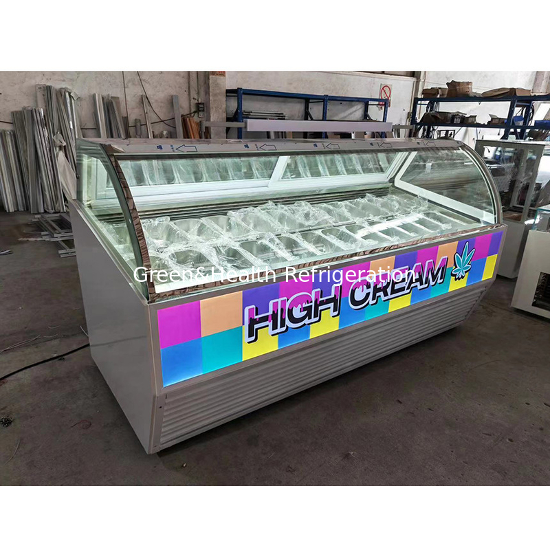 Color e tamanho personalizáveis gelado gelado display congelador com 10 / 12 / 16 / 22 panelas