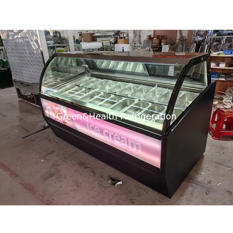 Color e tamanho personalizáveis gelado gelado display congelador com 10 / 12 / 16 / 22 panelas