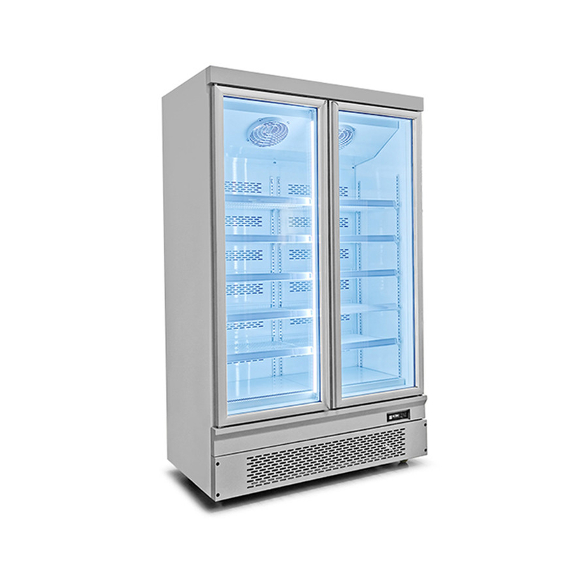 Espaço de poupança de vitrine porta de vidro congelador para o mercado comercial de alimentos congelados