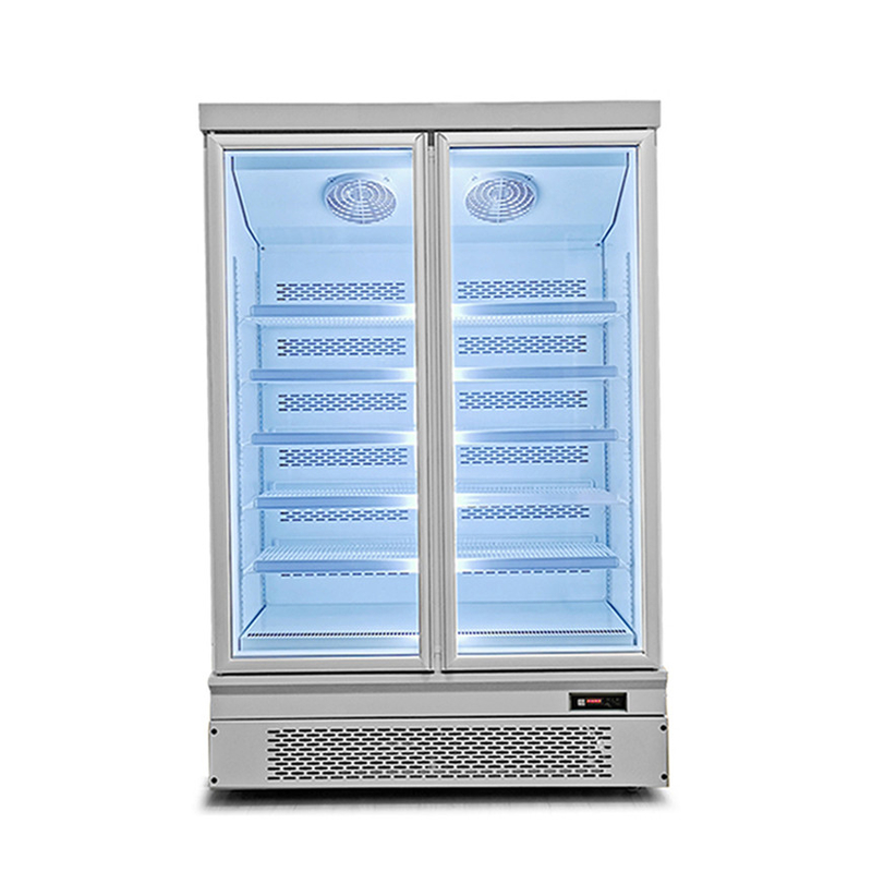 Espaço de poupança de vitrine porta de vidro congelador para o mercado comercial de alimentos congelados