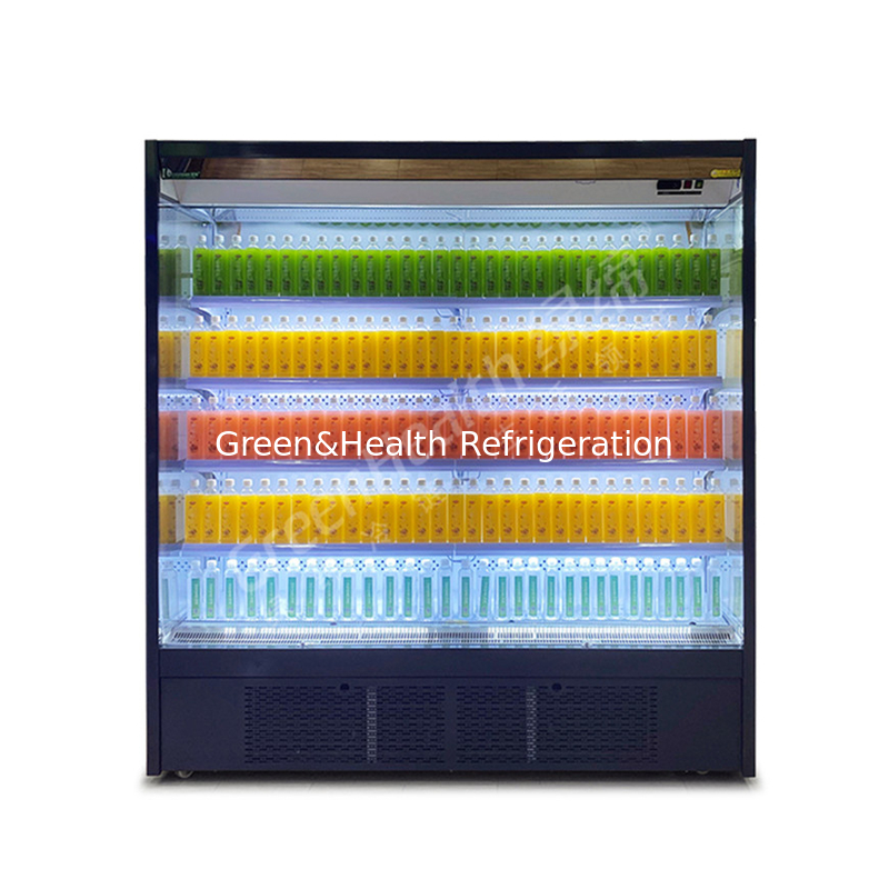 Display aberto Frigorífico Refrigerante para alimentos e bebidas frescos Display temperatura 2-8C