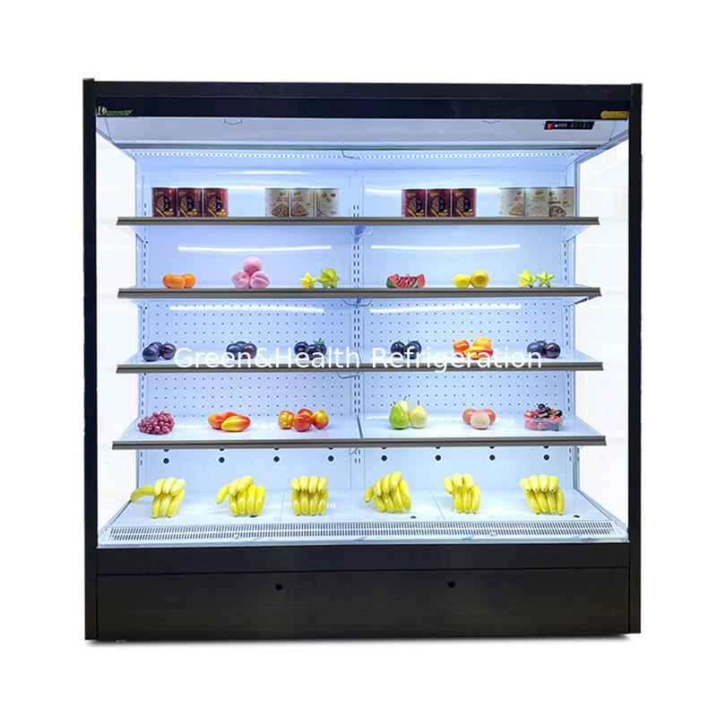 Display aberto Frigorífico Refrigerante para alimentos e bebidas frescos Display temperatura 2-8C
