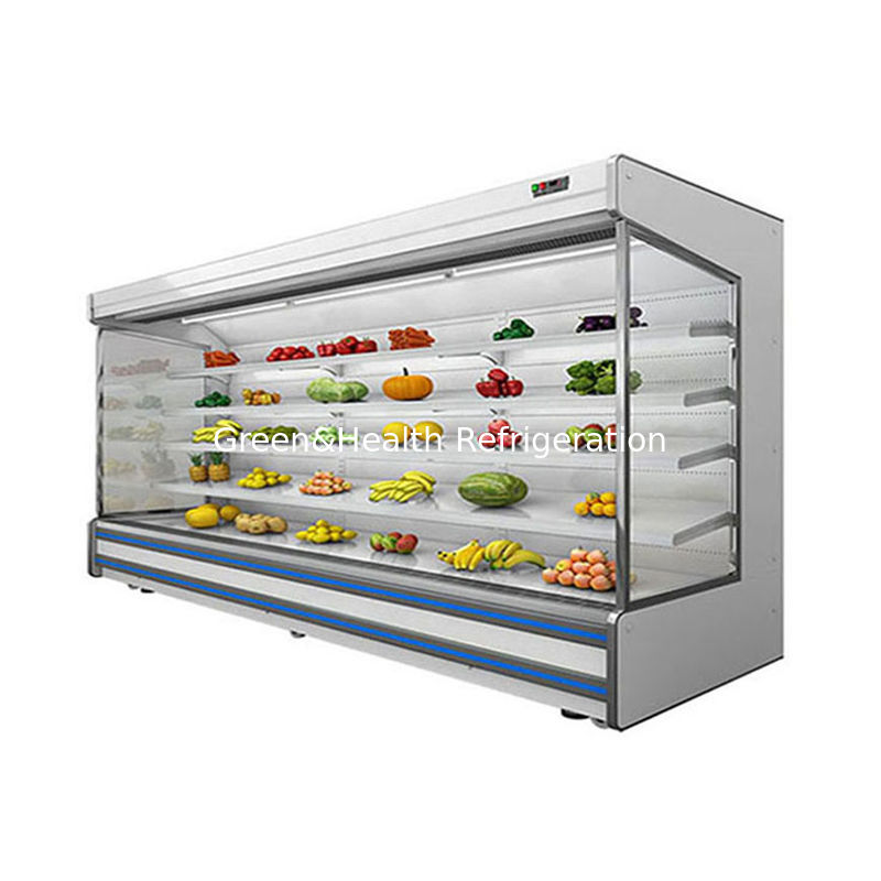 Refrigerador comercial de vários andares com 4 prateleiras 5 espaços de exibição Iluminação LED e refrigerante R22