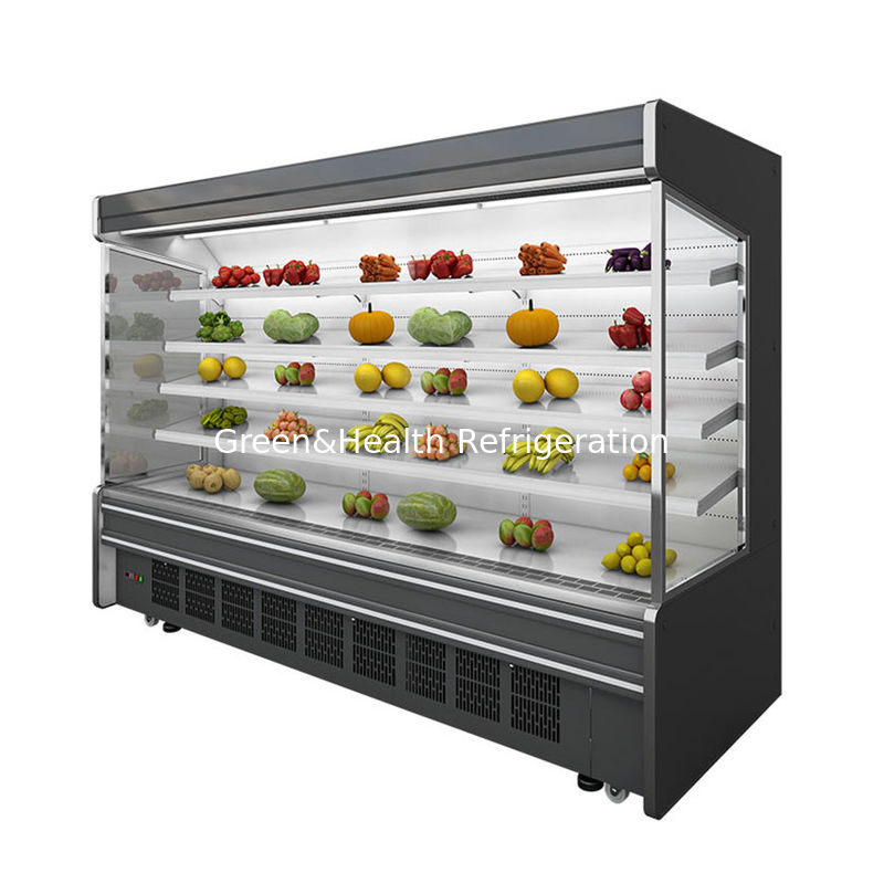 Refrigerador comercial de vários andares com 4 prateleiras 5 espaços de exibição Iluminação LED e refrigerante R22
