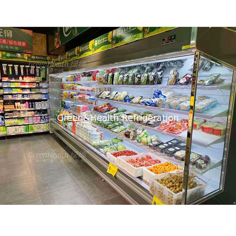 Refrigerador comercial de vários andares com 4 prateleiras 5 espaços de exibição Iluminação LED e refrigerante R22