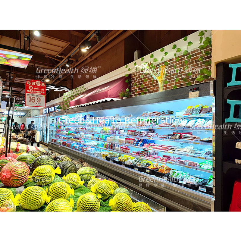 Refrigerador comercial de vários andares com 4 prateleiras 5 espaços de exibição Iluminação LED e refrigerante R22
