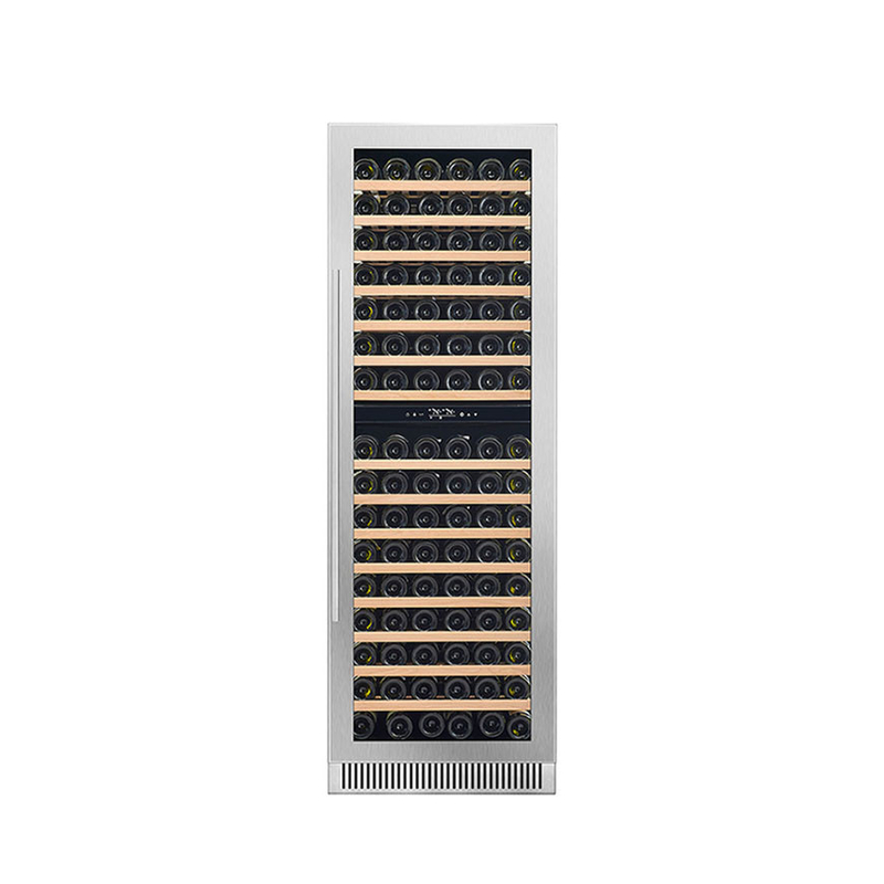 185 garrafas Display de vinho Refrigerador de zona dupla Porta de vidro elétrica Modelo LD-185D