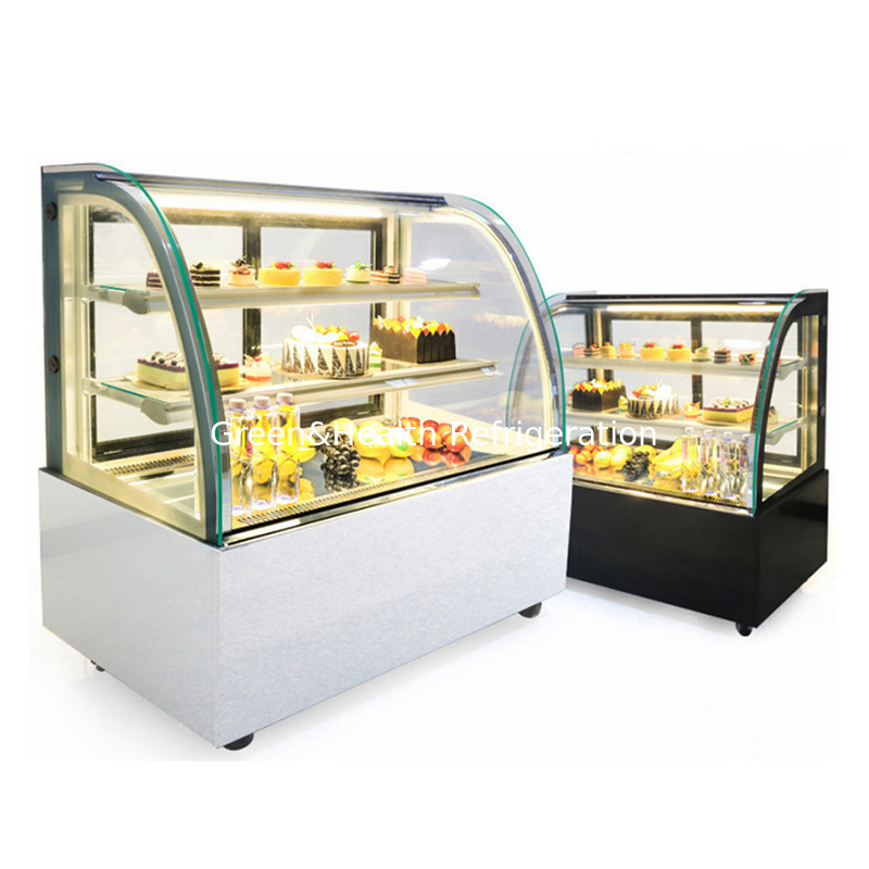 Base de mármore 2 camadas Decks Cake Display Freezer para pastelaria de sushi serpente Display