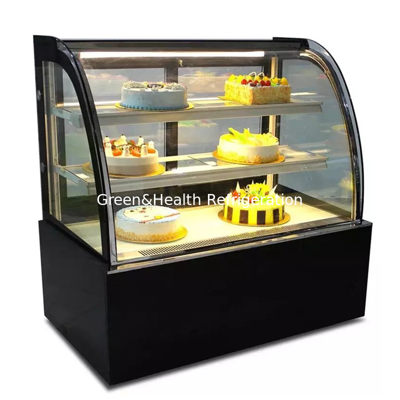 Base de mármore 2 camadas Decks Cake Display Freezer para pastelaria de sushi serpente Display