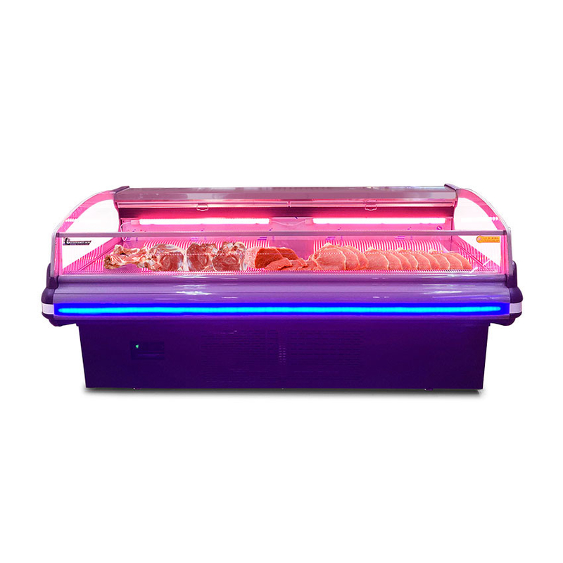Ventilador de refrigeração de aço inoxidável Display de carne congelador -2 a 8.C com luz LED