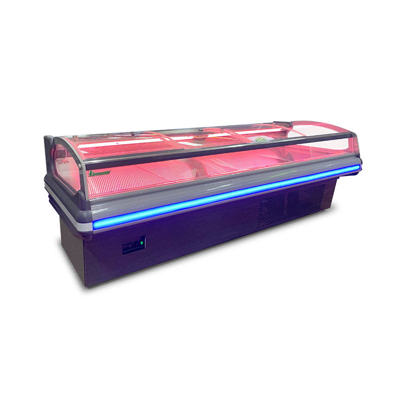 Ventilador de refrigeração de aço inoxidável Display de carne congelador -2 a 8.C com luz LED
