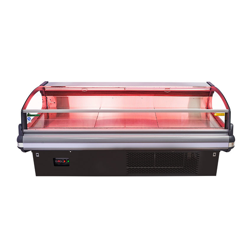 Ventilador de refrigeração de aço inoxidável Display de carne congelador -2 a 8.C com luz LED