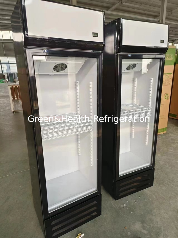 Refrigerador de bebidas de vidro de supermercado de porta única com arrefecimento direto por ar