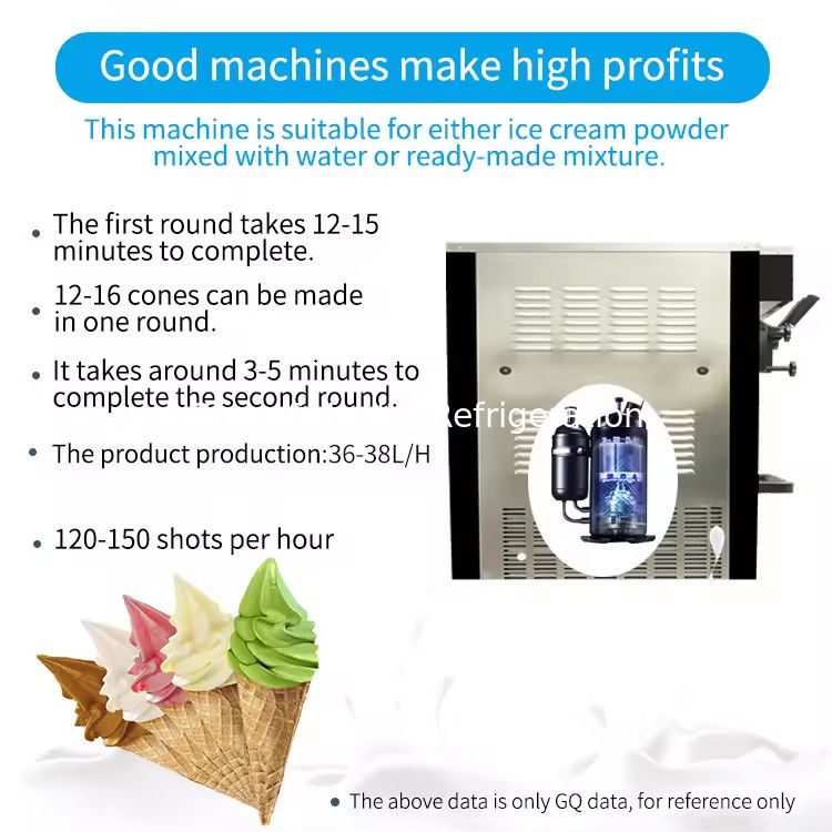 3 sabores piso Stand 304 aço inoxidável máquinas de fazer sorvete com rolos