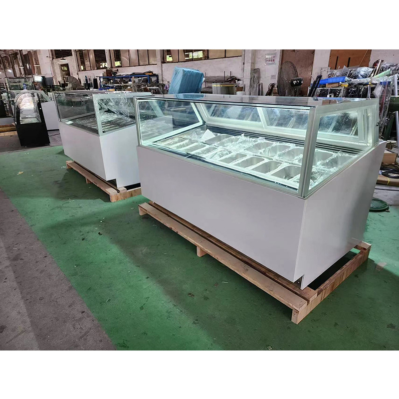 Congelador de display de sorvete de temperatura ultra baixa com caixa de luz personalizada ou base de mármore