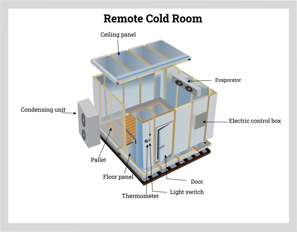 Sala de armazenamento frio Aqua-frigorífico com sistema de refrigeração