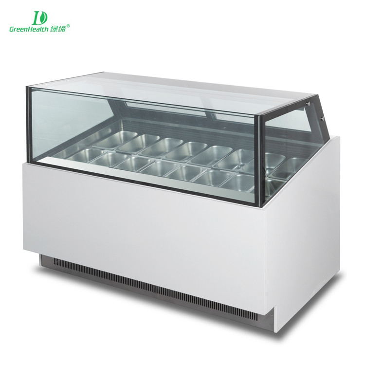 Congelador de display de sorvete de temperatura ultra baixa com caixa de luz personalizada ou base de mármore