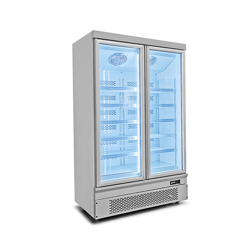 Eficiência energética 1 2 3 Porta de vidro congelador com porta traseira automática rápida