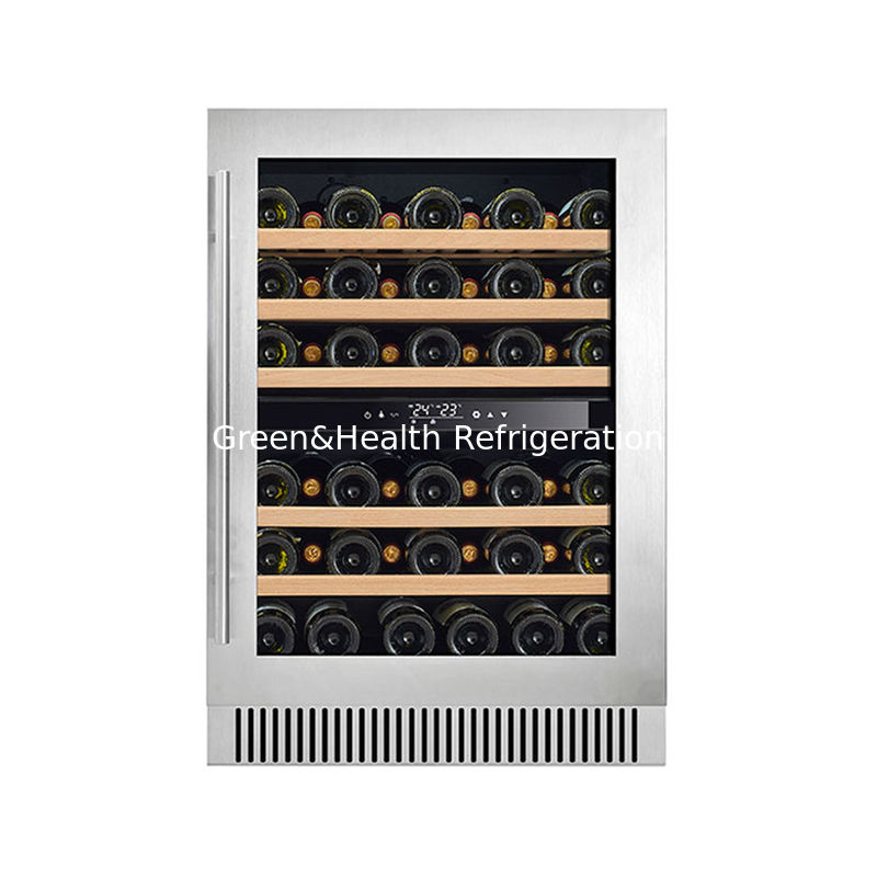 Certificado ETL LD-60D Negro Refrigerador de visualização de vinho de zona dupla com controle eletrônico de temperatura