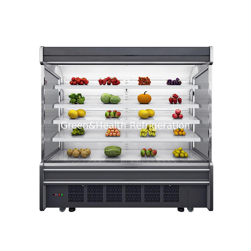 Refrigerador de exposição de vegetais tipo plug-in, refrigerador de exibição multideck, refrigerador comercial de vitrine aberta