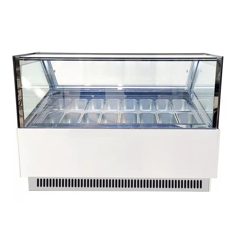 Vitrine de sorvete sem gelo com vidro anti-neve e controlador digital -18 ~ 22.C