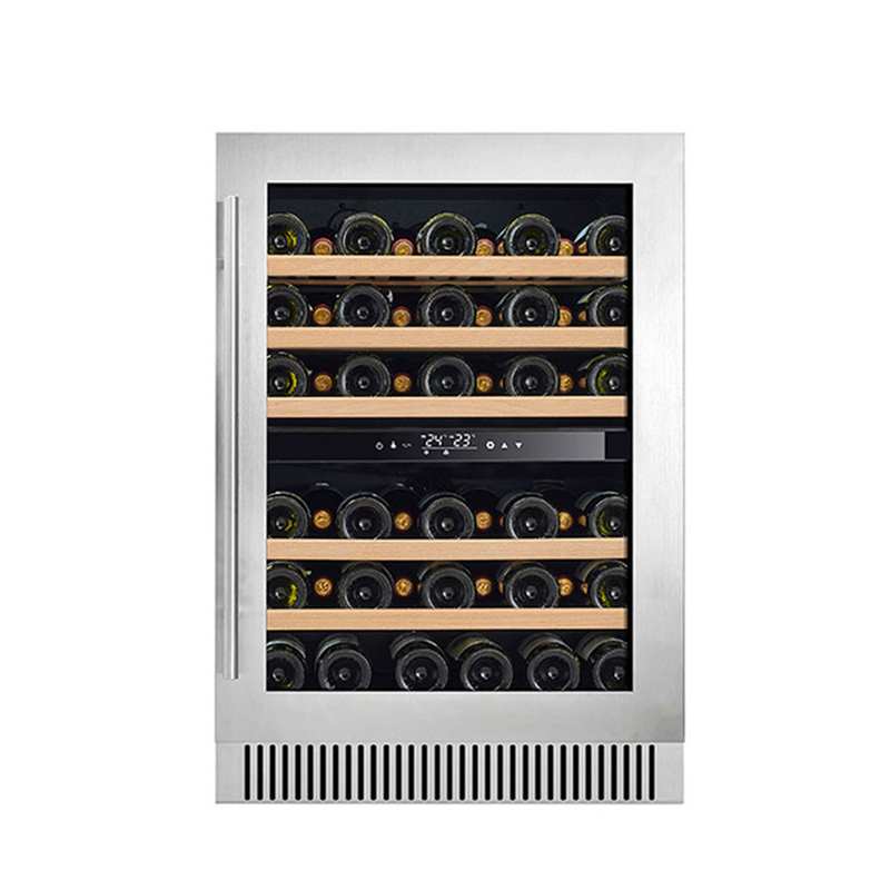 Refrigerador de vinho de 60 garrafas elétrico de dupla zona para armazenamento e conservação de vinho