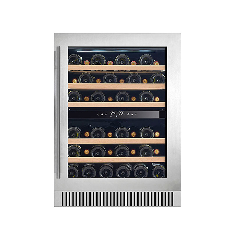 Refrigerador de vinho de 60 garrafas elétrico de dupla zona para armazenamento e conservação de vinho