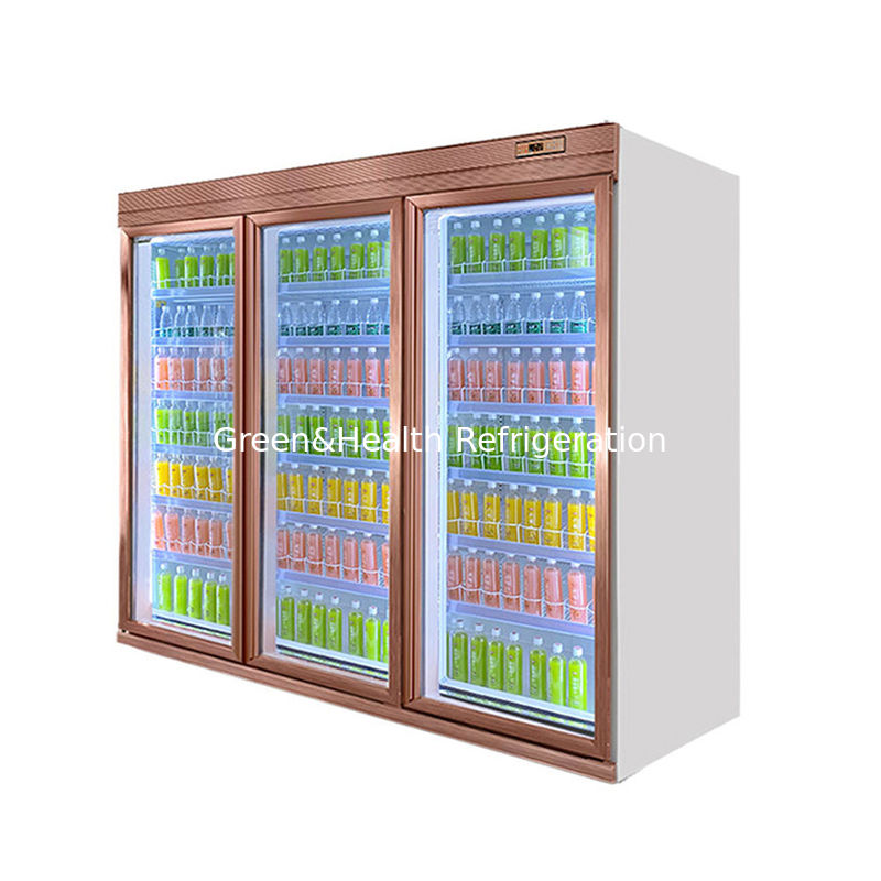 Chiller de bebidas de porta de vidro de prateleira ajustável de 5 camadas com sistema de refrigeração de ventilador e volume personalizável