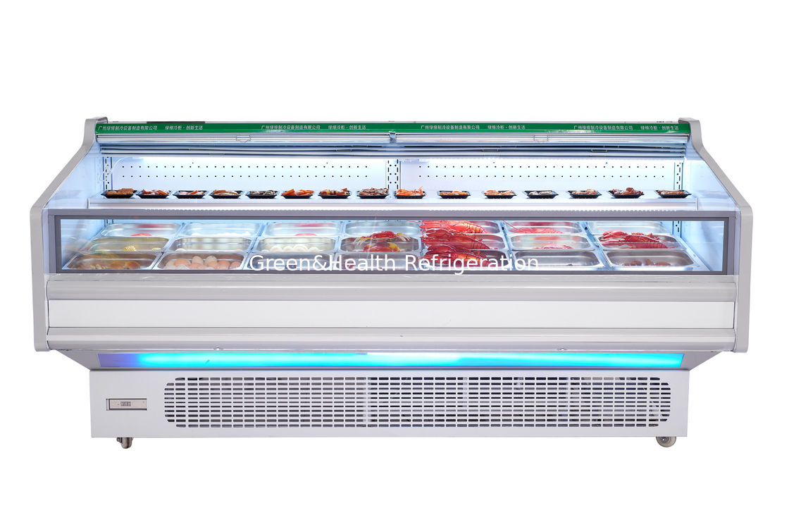 Congelador de aço inoxidável de 800L com exibição horizontal aberta para frigorífico comercial
