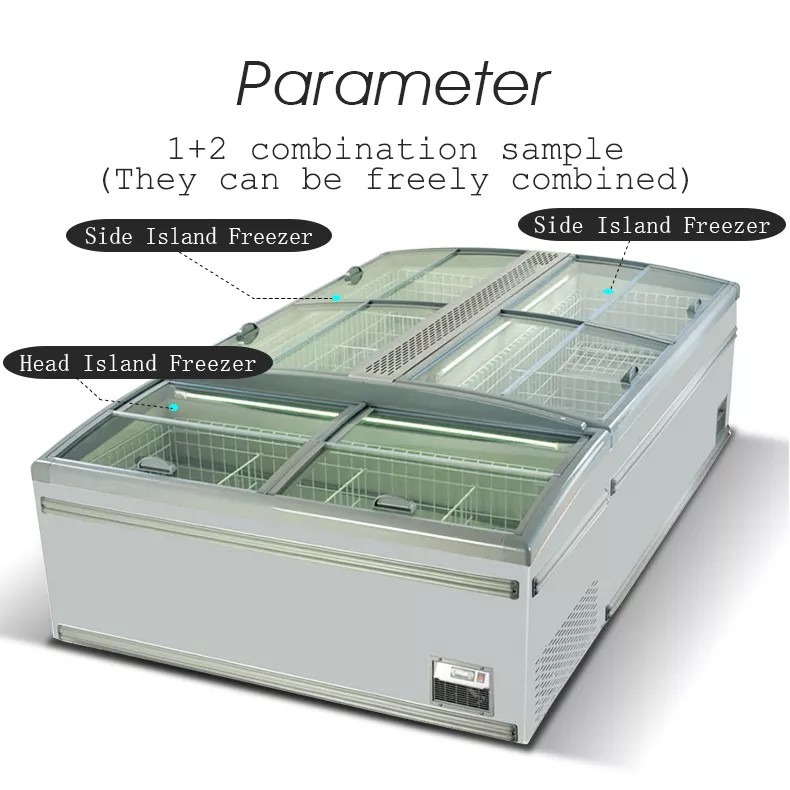 Sistema de refrigeração direta congelador comercial com display com temperatura de -18-22°C e volume de 630L