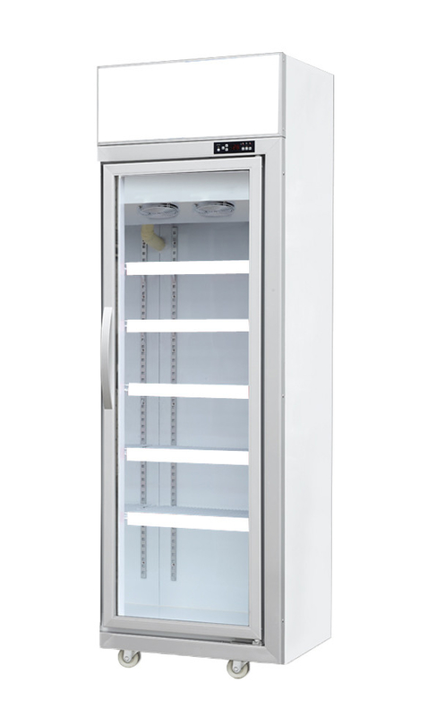 Fábrica saída para cima unidade vertical com iluminação porta de vidro congelador display armário geladeira