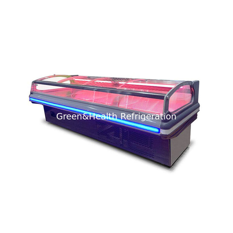 Lojas de carne / supermercados Refrigeradores de armazenamento com luzes LED para armazenamento de carne fresca