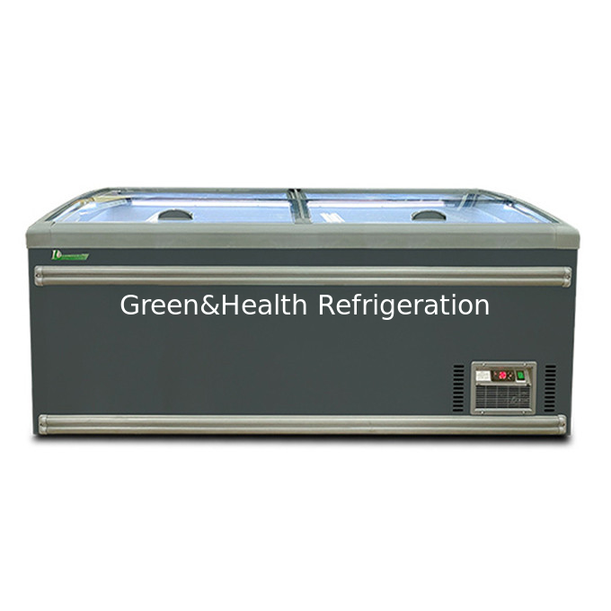 Frigorífico horizontal de vidro de aço inoxidável para produtos congelados