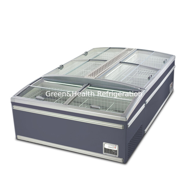 Frigorífico horizontal de vidro de aço inoxidável para produtos congelados