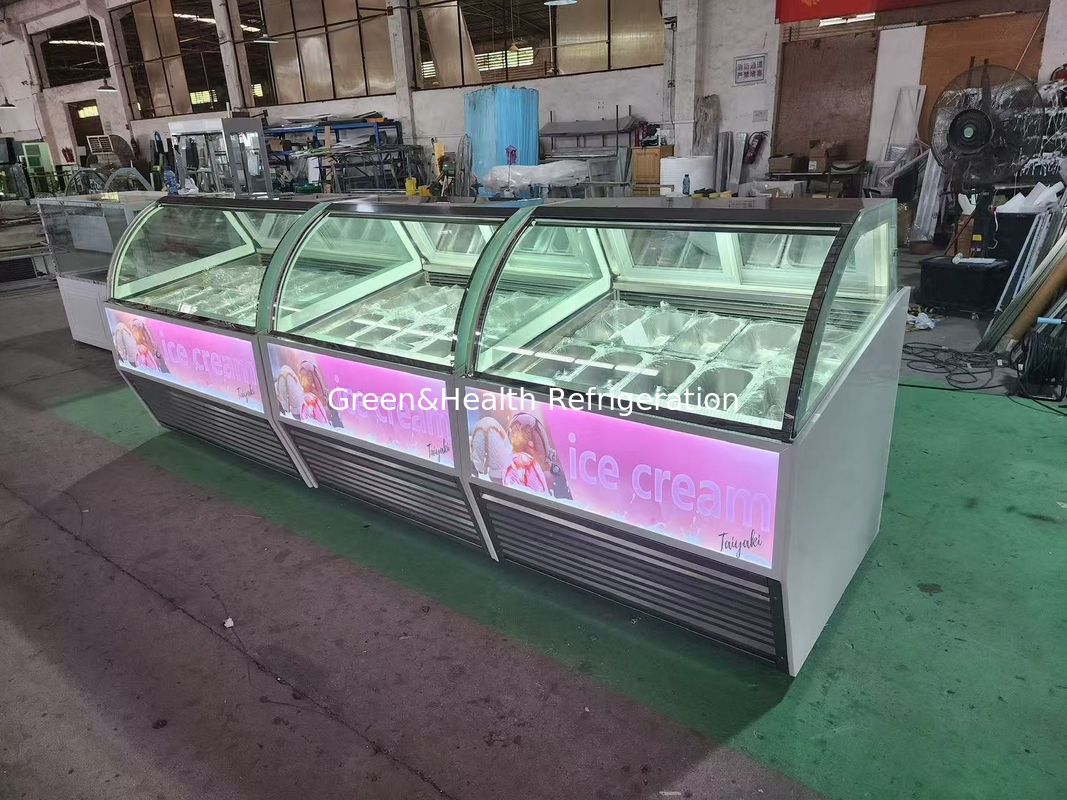 Equipamento de geladeira Gelato geladeira Display Freezer com 10 a 22 GN panelas