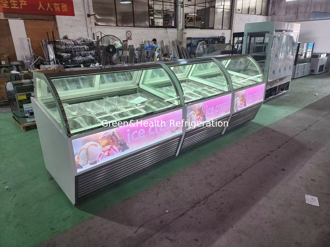 Equipamento de geladeira Gelato geladeira Display Freezer com 10 a 22 GN panelas