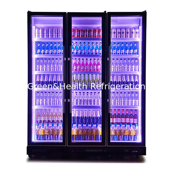 1154L Três portas Loja colorida Bebidas Refrigerador de armazenamento