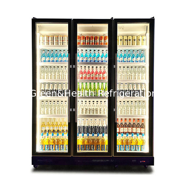 1154L Três portas Loja colorida Bebidas Refrigerador de armazenamento