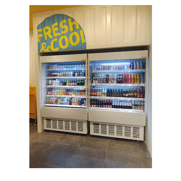 Supermercado/loja de conveniência Display de armazenamento de alimentos Pequena geladeira comercial