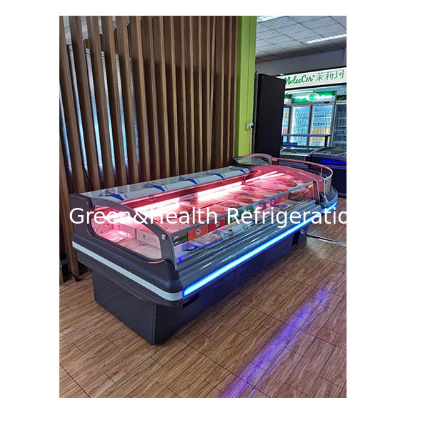 Display de armazenamento de carne fresca de vidro curvo europeu Para venda